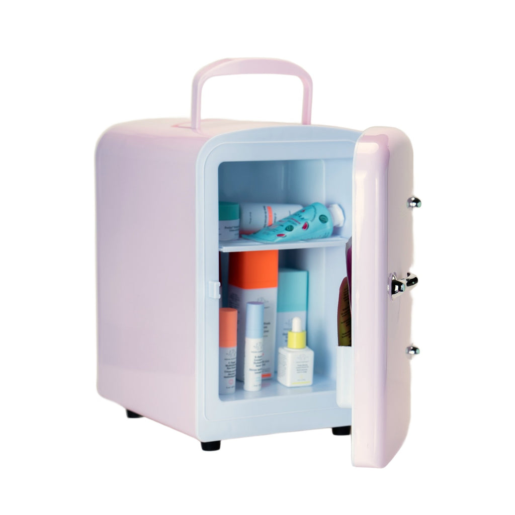 Mini Fridge – Pink – filled with skincare