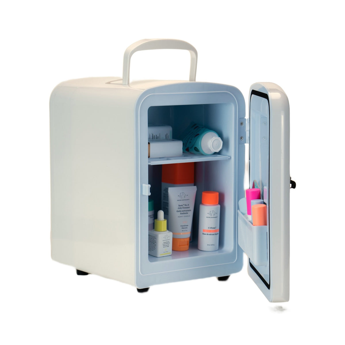 Mini Fridge – White – filled with skincare